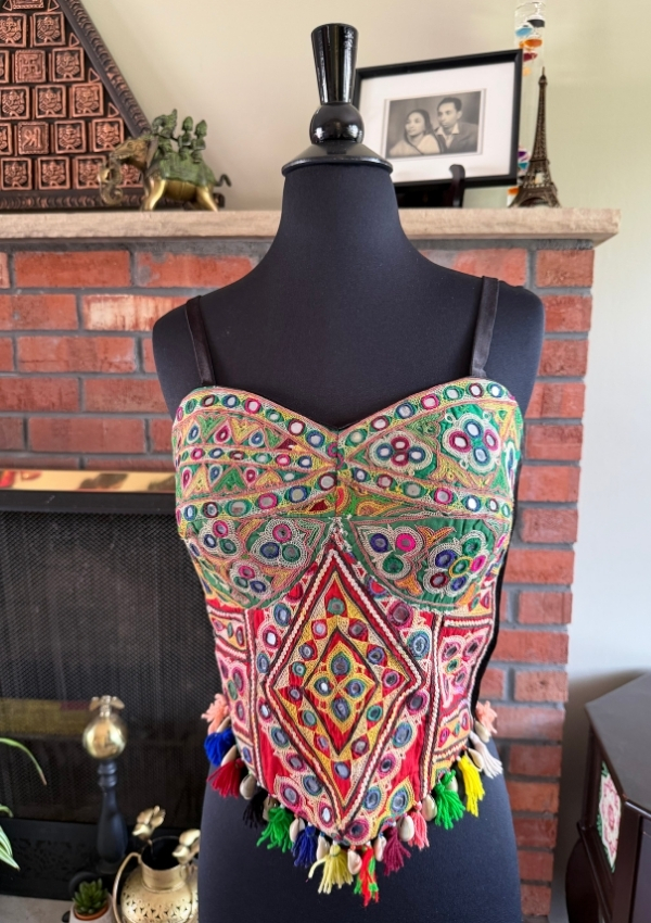 Black Kutchi Mirror Navratri Corset